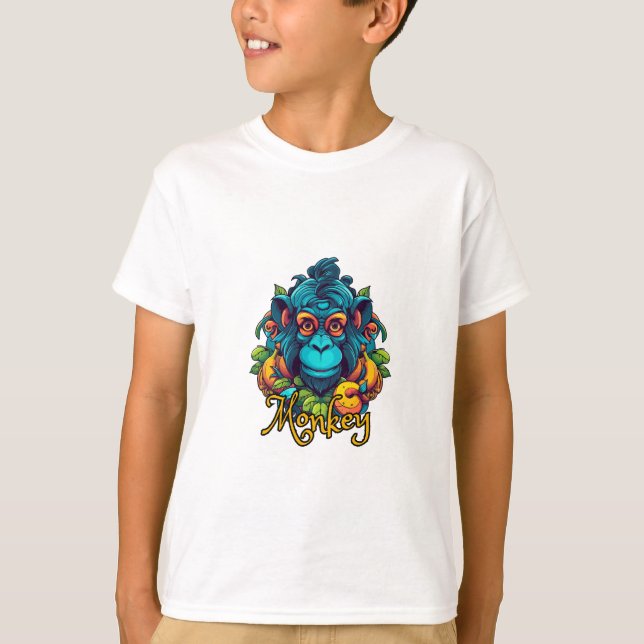Boy T - Shirt Monkey Design (Vorderseite)