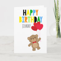 Boy Teddy Bar Personalisiert Happy Birthday