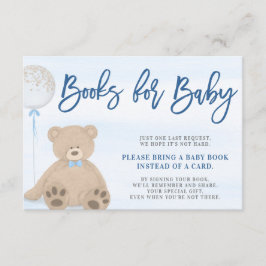 Boy Teddy Bear Blue Ballon Bringen Sie ein Buch Begleitkarte