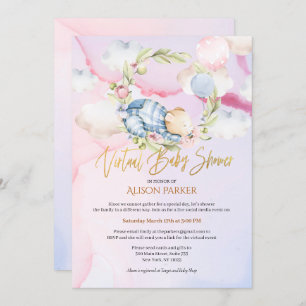 Boy Teddy Bear Niedlich Virtual Baby Dusche Einladung