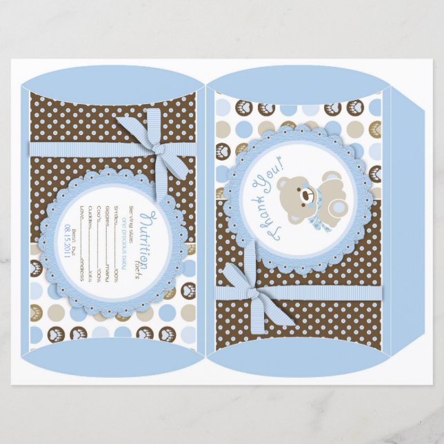 Boy Teddy Bear Puff Box (Vorderseite)