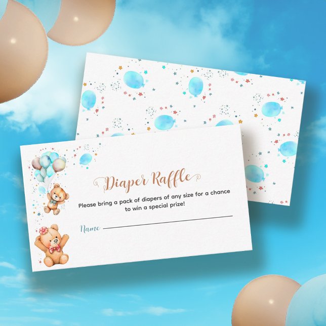 Boy Teddy Bear wir können frühes Abwarten Baby Dus Begleitkarte (Boy Teddy Bear We Can Bearly Wait Baby Shower Enclosure Card)