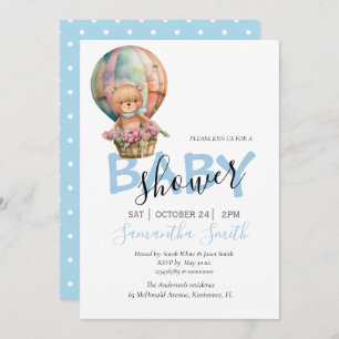 Boy Teddy Bearly Wait Hot Air Ballon Blue Ankündigung