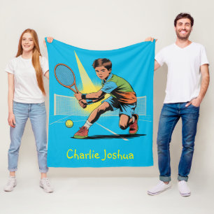 Boy Tennis Geburtstagsgeschenk Fleecedecke