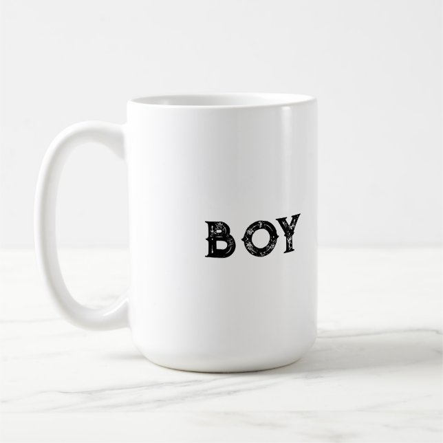 Boy Text mit Black Text Color Classic Coffee Tasse (Links)