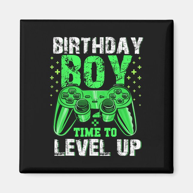 Boy Time to Level Up Video Game Birthday Boys Yout Magnet (Vorne)