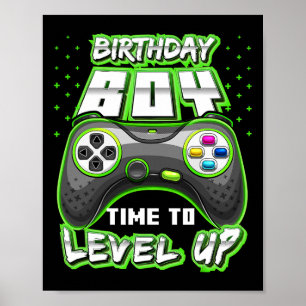 "Boy Time to Level Up Video Game Birthday Gamer 11 Poster