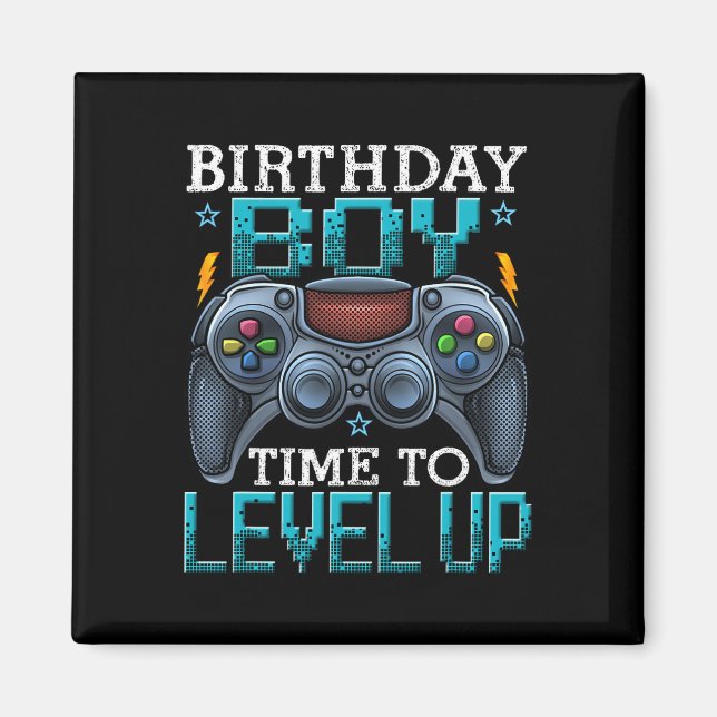 "Boy Time to Level Up Video Game Birthday Gamer 12 Magnet (Vorne)