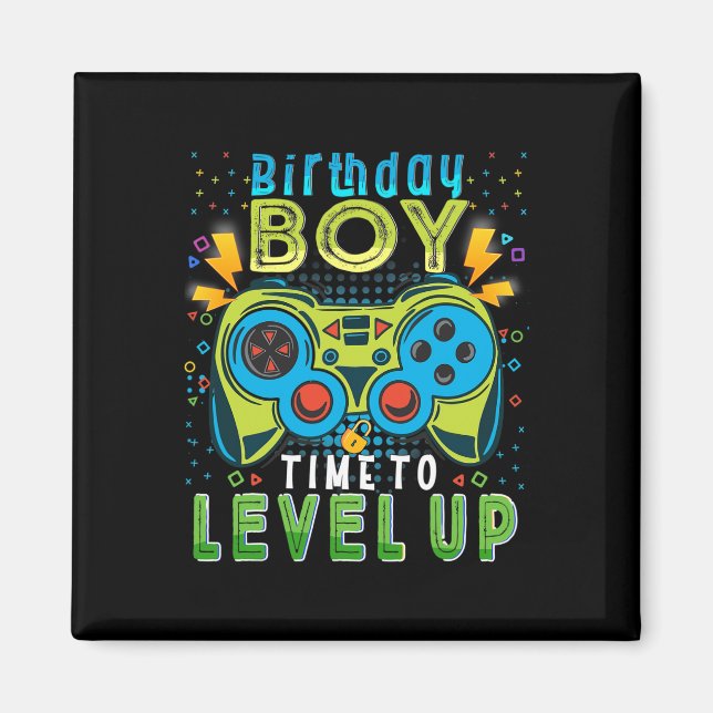 Boy Time to Level Up Video Game Birthday Gamer 202 Magnet (Vorne)
