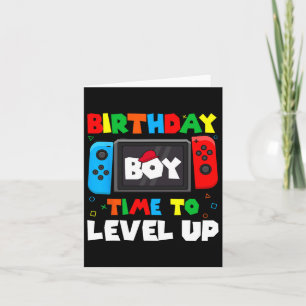 "Boy Time to Level Up Video Game Birthday Gamer 4 Karte