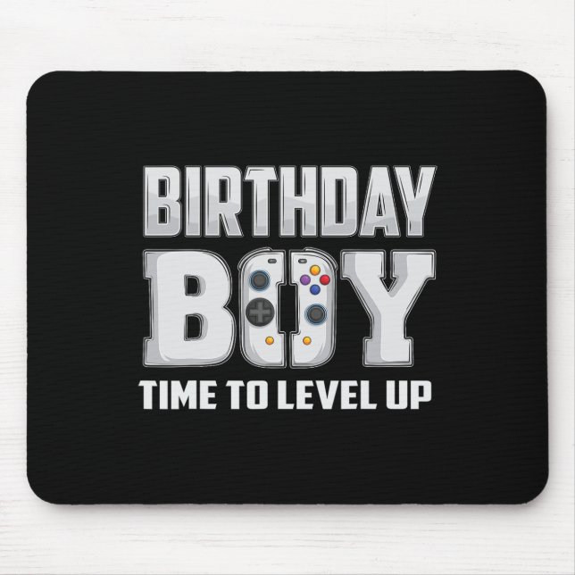 "Boy Time to Level Up Video Game Birthday Gamer 5 Mousepad (Vorne)