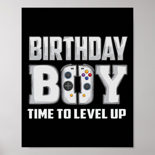 "Boy Time to Level Up Video Game Birthday Gamer 5 Poster (Vorne)