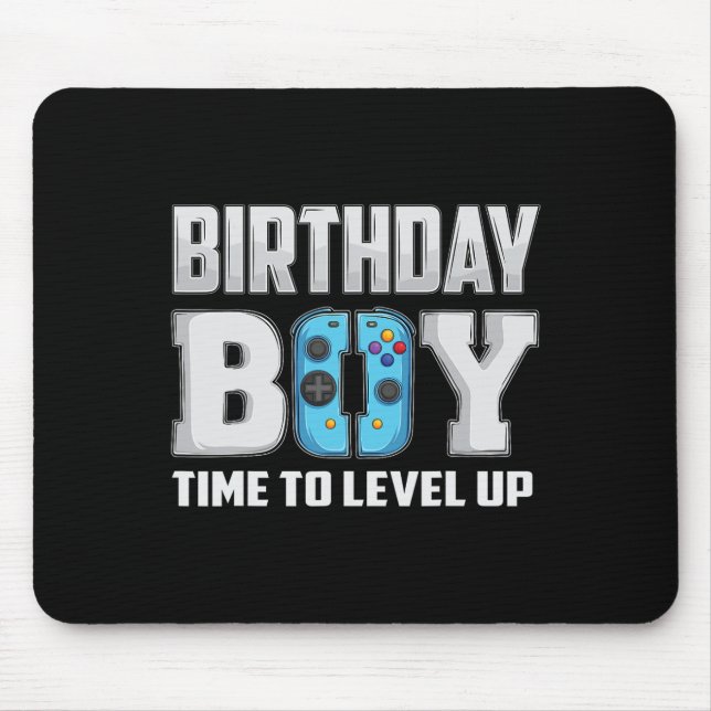 "Boy Time to Level Up Video Game Birthday Gamer" 9 Mousepad (Vorne)