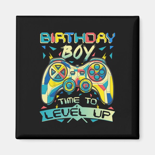 Boy Time to Level Up Video Game Birthday Gamer Boy Magnet (Vorne)