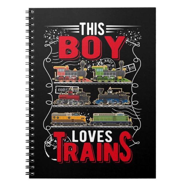 Boy Train Kids Locomotive Notizblock (Vorderseite)