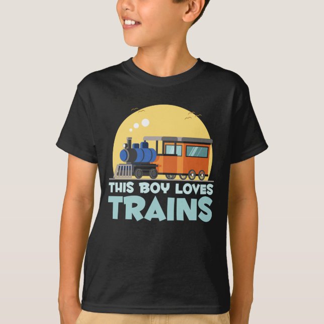 Boy Train Lover Locomotive Son Kinderwagen Züge T-Shirt (Vorderseite)