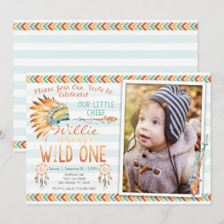 Boy Tribal Boho 1. Wild Ein Geburtstag Einladung