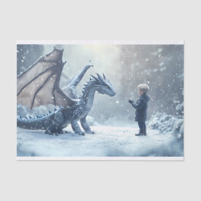 Boy trifft Dragon Seidenpapier (Vorderseite)