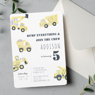 Boy Truck Birthday Party Einladung