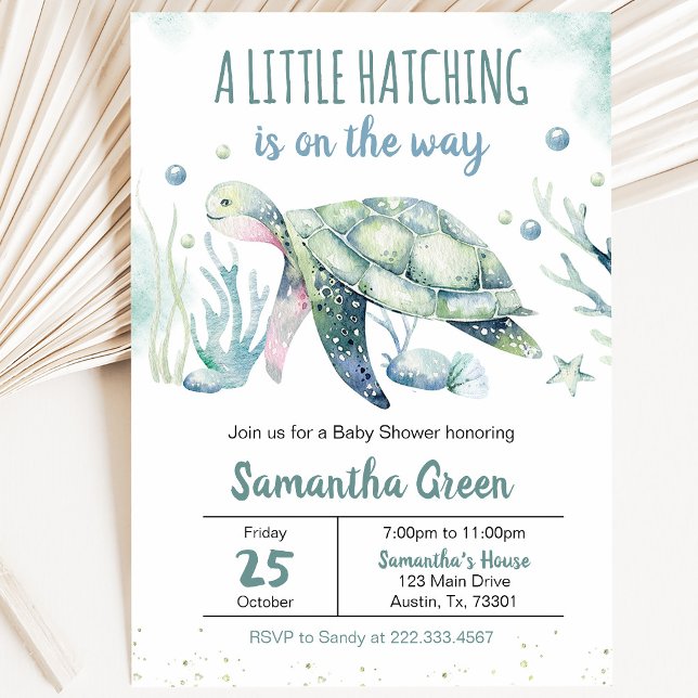 Boy Turtle Baby Shower Einladung (Von Creator hochgeladen)