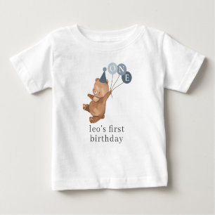 Boy Twin (rechts) - Bärenhut - 1. Geburtstag Baby T-shirt