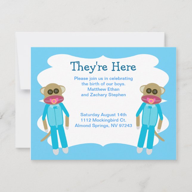 Boy Twins Dusche oder Ankündigung (Vorderseite)