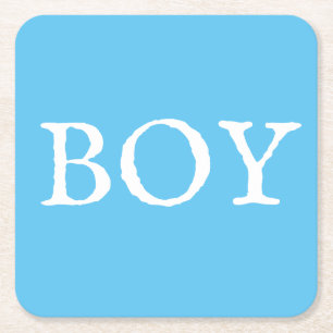 Boy Typografie Blue Baby Boy Baby Shooter Rechteckiger Pappuntersetzer