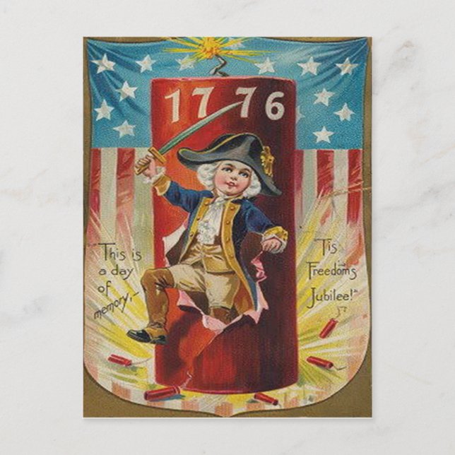Boy Uniform Fireworks Firecracker Explosion Postkarte (Vorderseite)