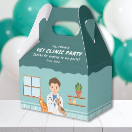 Boy Veterinarian Animal Clinic Birthday Thank You Geschenkschachtel