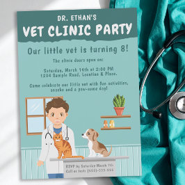 Boy Veterinarian Vet Animal Clinic Kids’ Birthday Einladung