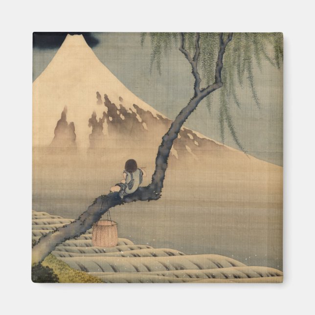 Boy Viewing Mount Fuji, 1898 von Katsushika Hokusa Magnet (Vorne)