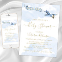 Boy Vintag Airplane Babydusche