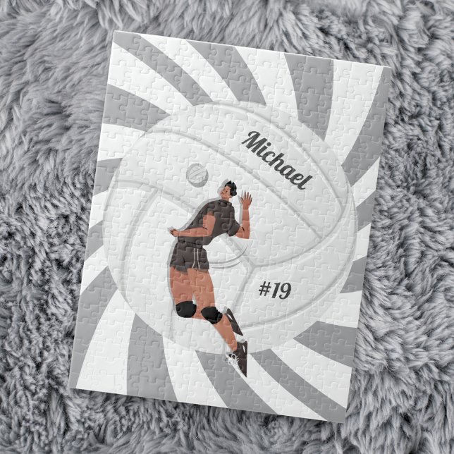 Boy Volleyball Player Kid Name Jersey Teamnummer Puzzle (Von Creator hochgeladen)