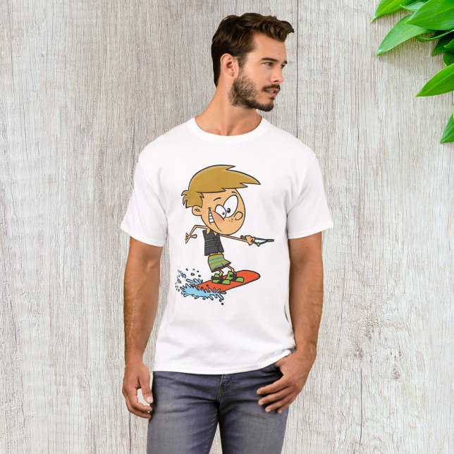 Boy Wakeboarding Fun Summer Water Sports T-Shirt (Von Creator hochgeladen)