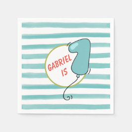 Boy Watercolor Balloon Thema 1. Geburtstag Serviette