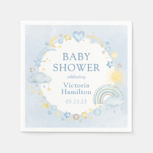 Boy Watercolor Rainbow Baby Dusche Serviette