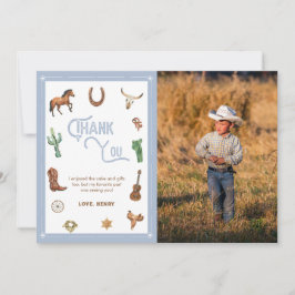 Boy Western Erster Geburtstag Rodeo Danke Karte