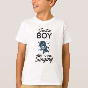 Boy Who Lieben Gesang Karaoke Singer Musik T-Shirt