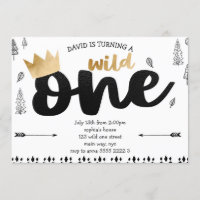 Boy WILD ONE Gold Crown King Ethnic Erster Geburts