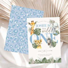 Boy Wild One Safari Geburtstag Einladung Jungle