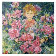 Boy With Red Peony Blume (von Robert Reid)