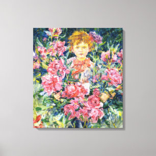 Boy With Red Peony Blume (von Robert Reid) Leinwanddruck