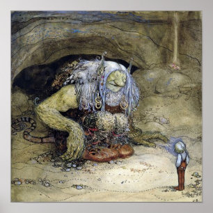 "Boy with Troll" von John Bauer Poster