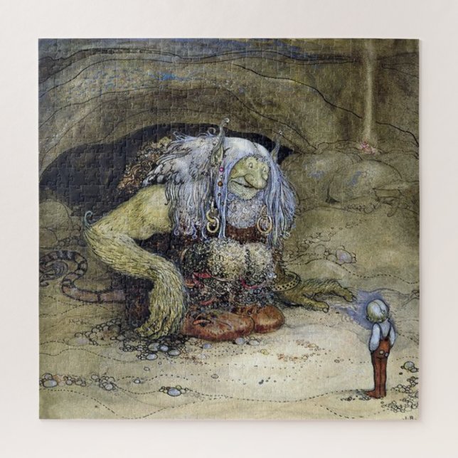 "Boy with Troll" von John Bauer Puzzle (Vertikal)