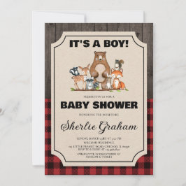 Boy Woodland Lumberjack Baby Dusche Einladung
