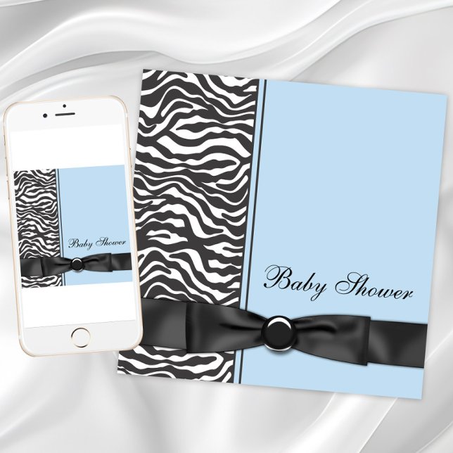 Boy Zebra Baby Shower Einladung (Boy zebra baby shower invitation. Instant download and printed invitations available.)
