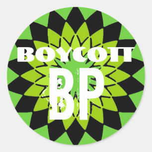 BOYCOTT BP - 6 Aufkleberpackung Runder Aufkleber