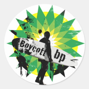 Boycott bp runder aufkleber