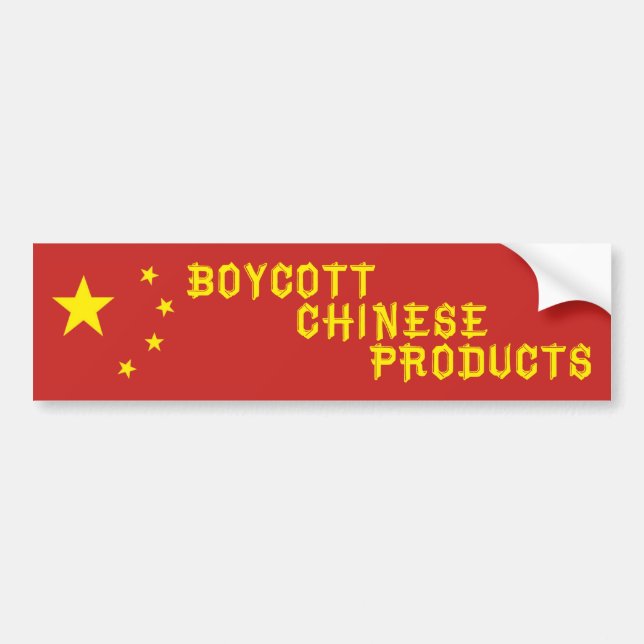 Boycott Chinese Products Autoaufkleber (Vorne)