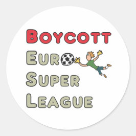 Boycott European Super League Runder Aufkleber
